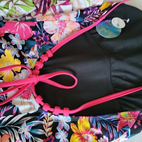 Women's 2 Piece Swimsuit Medium Top/ S Bottoms Forest Colorful /Bundle of 2 - Picture 5 of 7